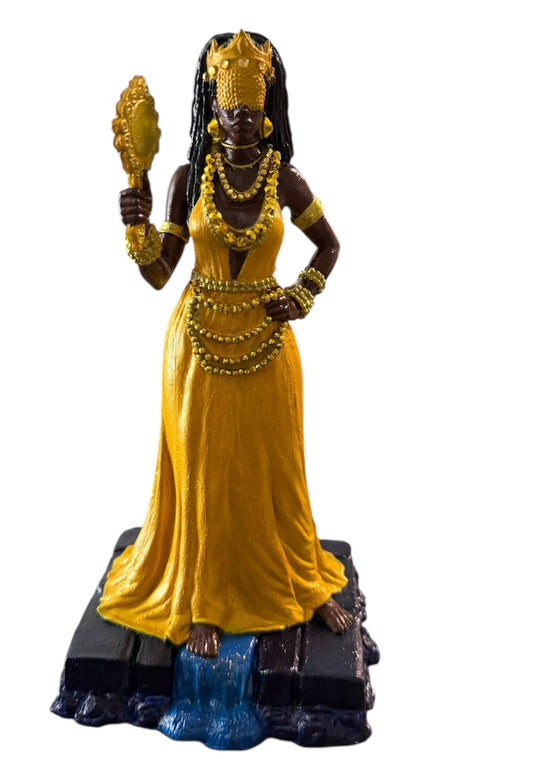 Oshun / Oxum Statue – 9.1” – Handmade & Hand-Painted Resin – Made in Miami