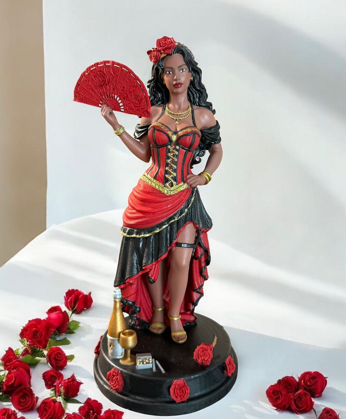 Custom Pombogira Statue 10” – Exclusive 7 Guardians Model – Handmade & Hand-Painted Resin – Personalized Sculpture