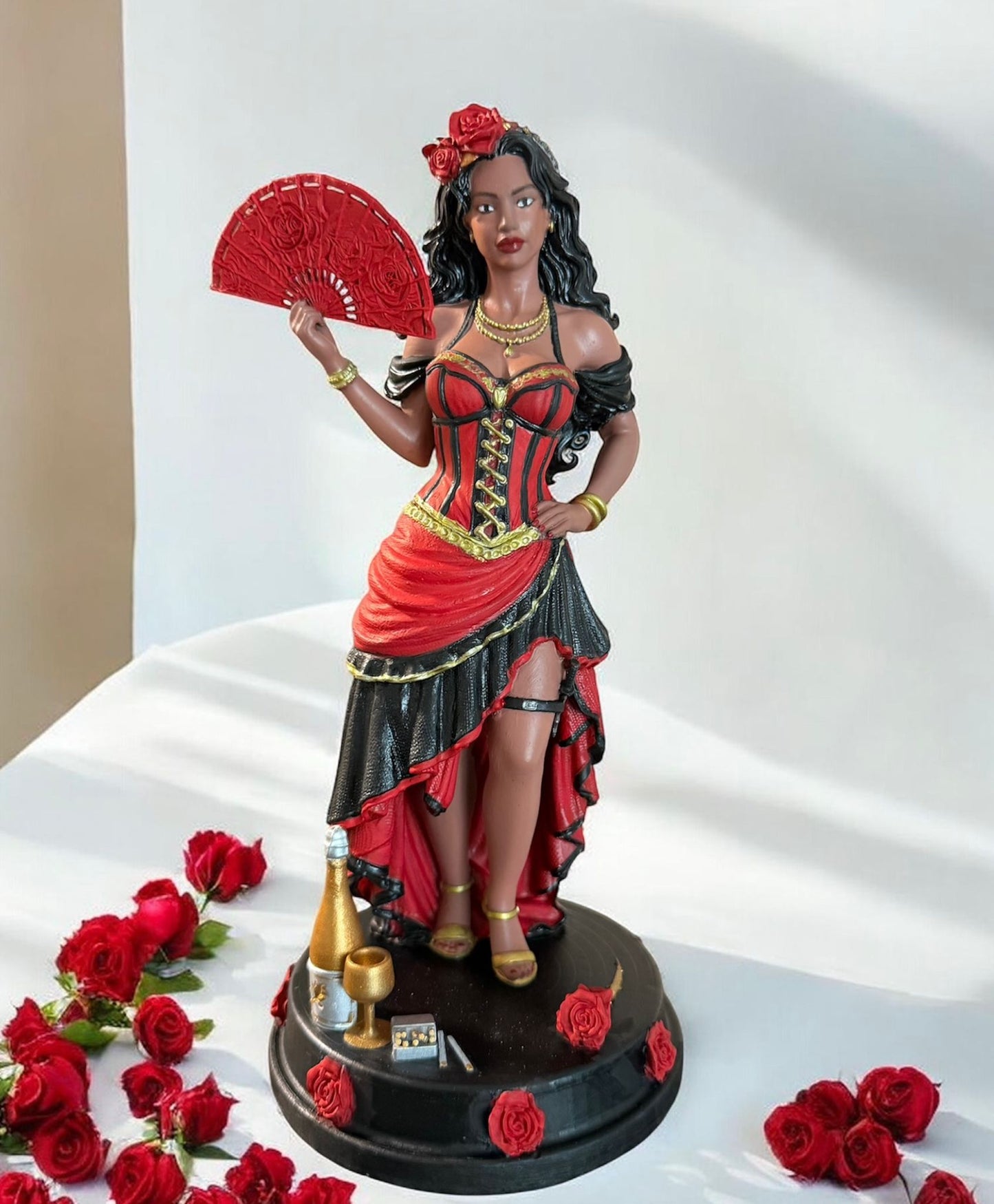 Custom Pombogira Statue 10” – Exclusive 7 Guardians Model – Handmade & Hand-Painted Resin – Personalized Sculpture