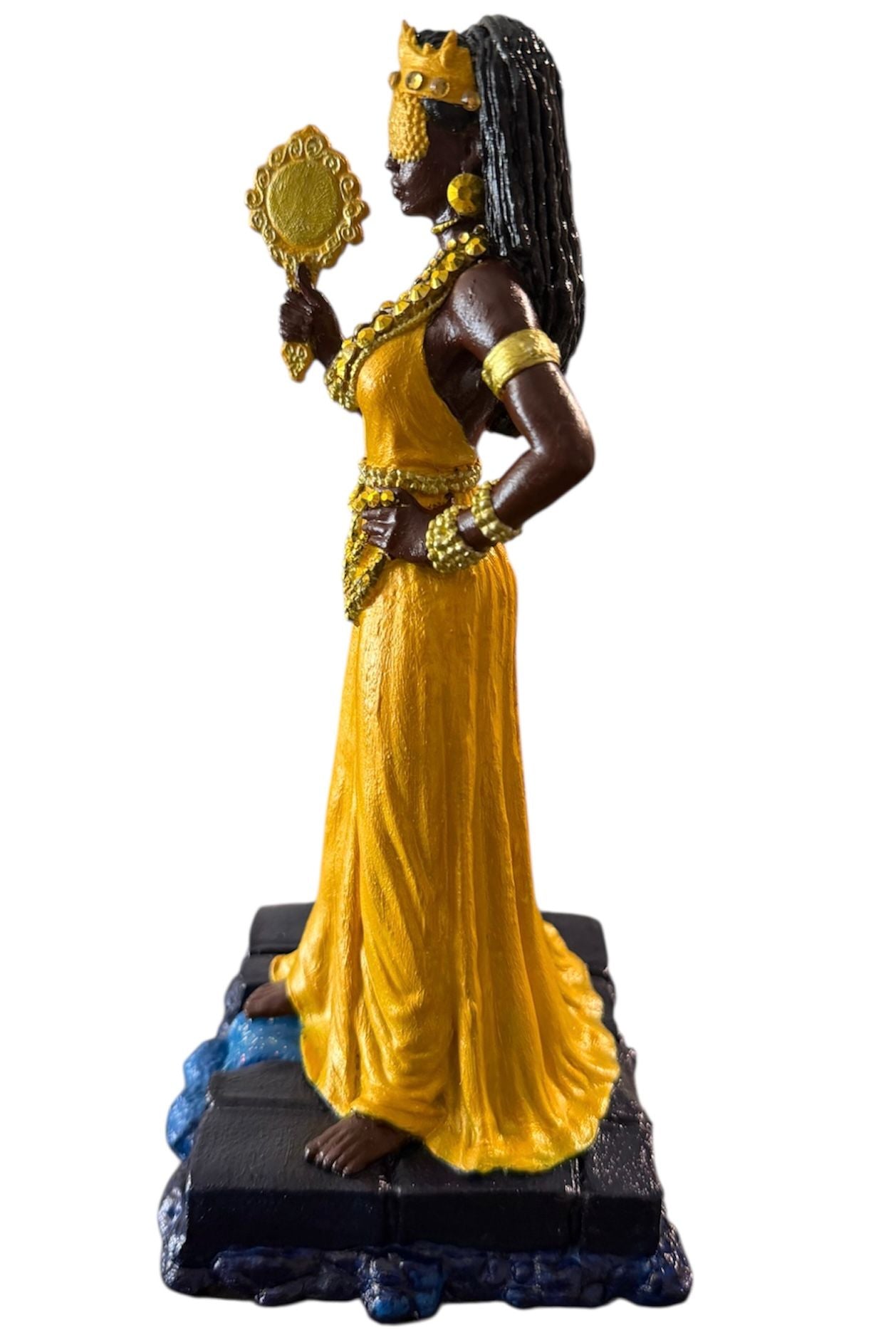 Oshun / Oxum Statue – 9.1” – Handmade & Hand-Painted Resin – Made in Miami