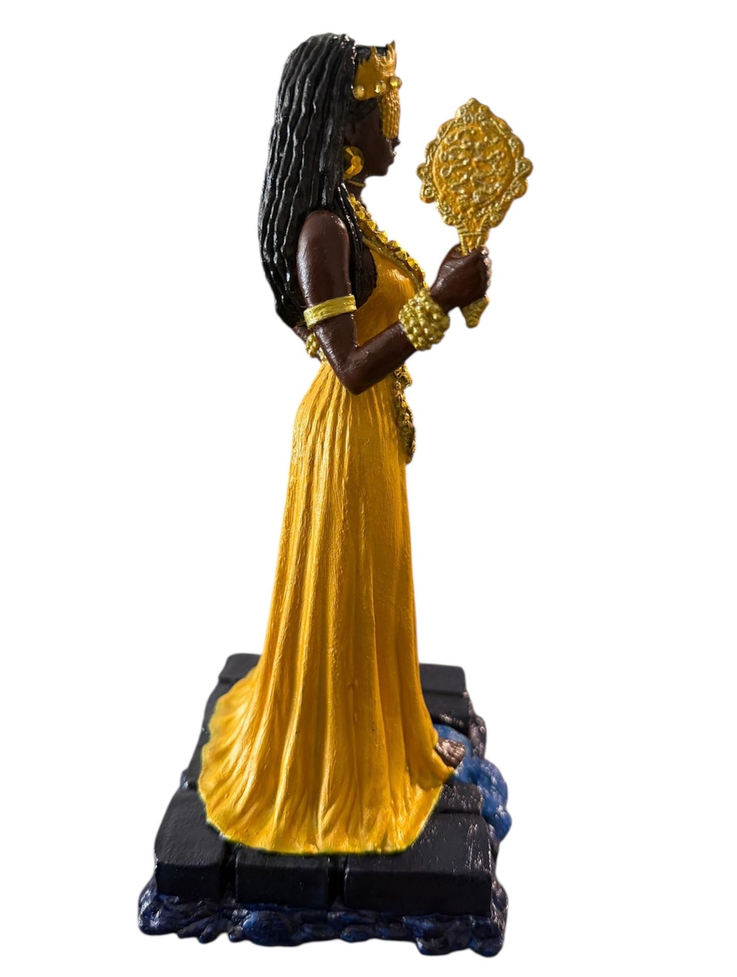 Oshun / Oxum Statue – 9.1” – Handmade & Hand-Painted Resin – Made in Miami