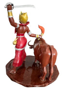 Iansã (Oyá) with Buffalo – 6” Handmade & Hand-Painted Resin Sculpture – Made in Miami