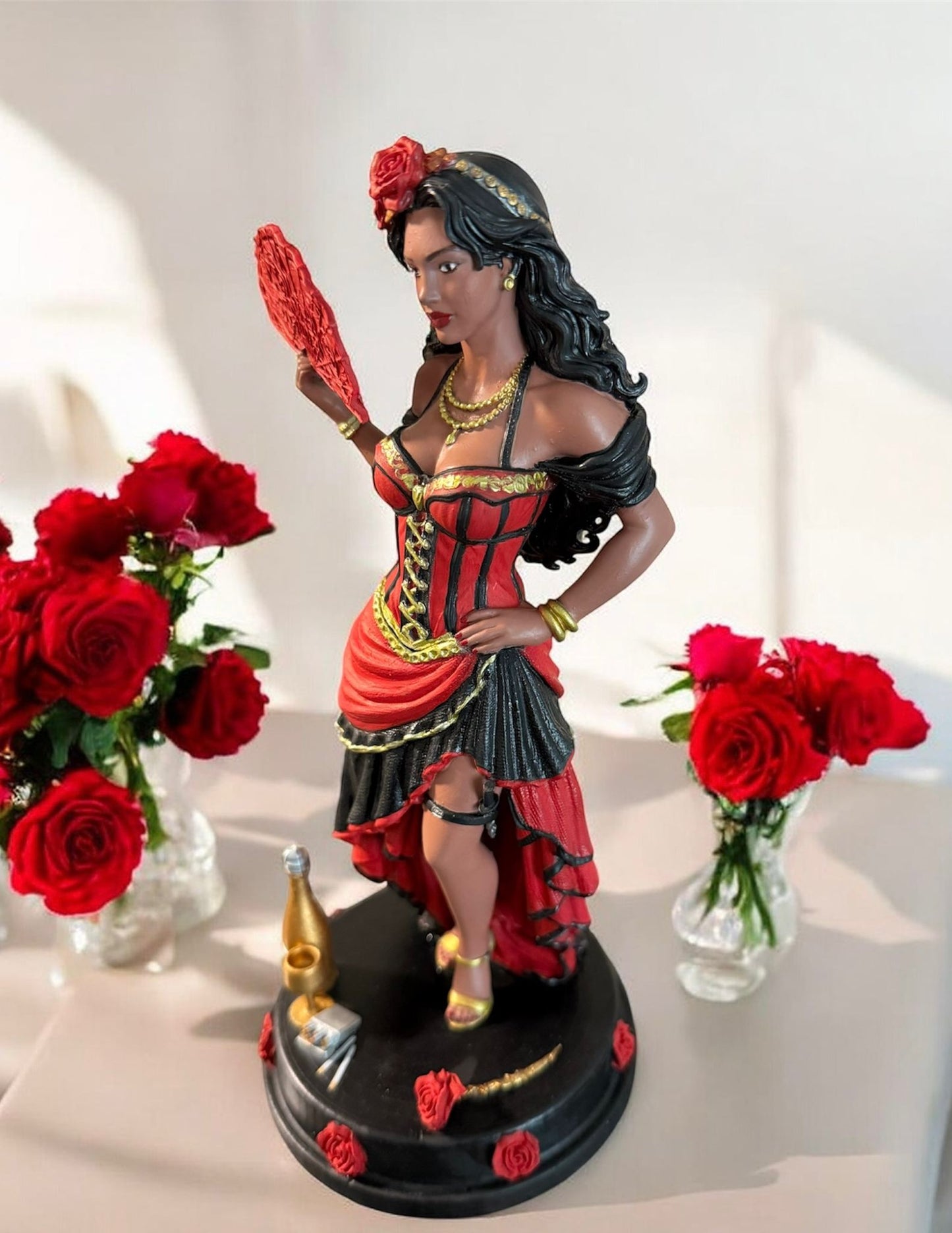 Custom Pombogira Statue 10” – Exclusive 7 Guardians Model – Handmade & Hand-Painted Resin – Personalized Sculpture